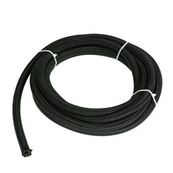 20FT AN4 AN6 AN8 AN10 Fuel Hose Oil Gas Line Pipe PTFE Nylon Stainless Steel Hose