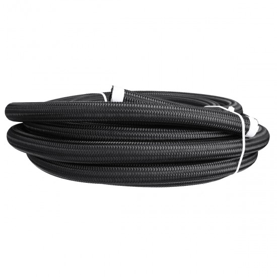 20FT AN4 AN6 AN8 AN10 Fuel Hose Oil Gas Line Pipe PTFE Nylon Stainless Steel Hose
