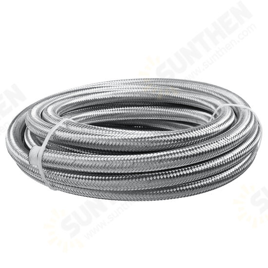 20FT AN4 AN6 AN8 AN10 Fuel Hose Oil Gas Line Pipe Stainless Steel Braided