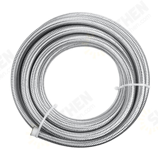 20FT AN4 AN6 AN8 AN10 Fuel Hose Oil Gas Line Pipe Stainless Steel Braided