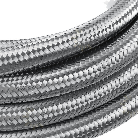 20FT AN4 AN6 AN8 AN10 Fuel Hose Oil Gas Line Pipe Stainless Steel Braided