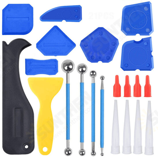 21Pcs Silicone Remover Caulking Tool Kit Silicone Sealant Finishing Tool 21Pcs Silicone Remover Caulking Tool Kit Silicone Sealant Finishing Tool