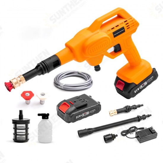 21V Cordless High Pressure Car Washer Spray Water Cleaner Wash Pressure Water Nozzle Cleaning Machine