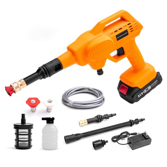 21V Cordless High Pressure Car Washer Spray Water Cleaner Wash Pressure Water Nozzle Cleaning Machine