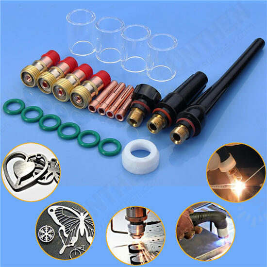 22pcs TIG Welding Stubby Gas Lens #10 Pyrex Cup Kit for Tig WP-17/18/26 Torch 22pcs TIG Welding Stubby Gas Lens #10 Pyrex Cup Kit for Tig WP-17/18/26 Torch