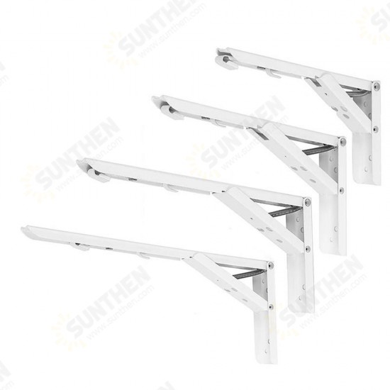 2pcs 8/10/12/14 Inch Folding Triangle Bracket Heavy Duty Steel L-Shaped Storage Wall Shelf Bracket