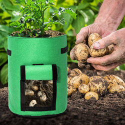 2pcs Grow Bags Planter Pot Fruit Flower Vegetable Tomato Potato Reusable Bag 2pcs Grow Bags Planter Pot Fruit Flower Vegetable Tomato Potato Reusable Bag