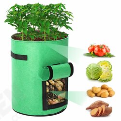 2pcs Grow Bags Planter Pot Fruit Flower Vegetable Tomato Potato Reusable Bag 2pcs Grow Bags Planter Pot Fruit Flower Vegetable Tomato Potato Reusable Bag
