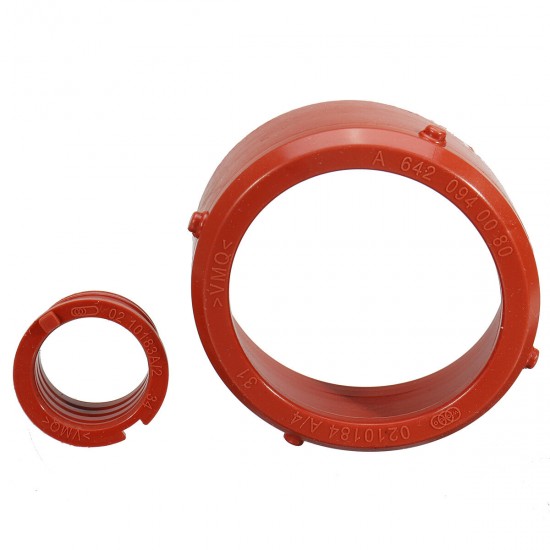 2pcs Red Turbo & Breather Intake Seal Kit For Mercedes-Benz OM642 #A6420940080 #A6420940580