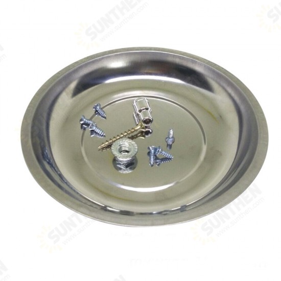 3/4/6 Inch Circle Stainless Steel Magnetic Parts Bowl Tool Tray Nuts Bolts Screws Part Tray Magnetic Parts Plate Silver 3/4/6 Inch Circle Stainless Steel Magnetic Parts Bowl Tool Tray Nuts Bolts Screws Part Tray Magnetic Parts Plate Silver
