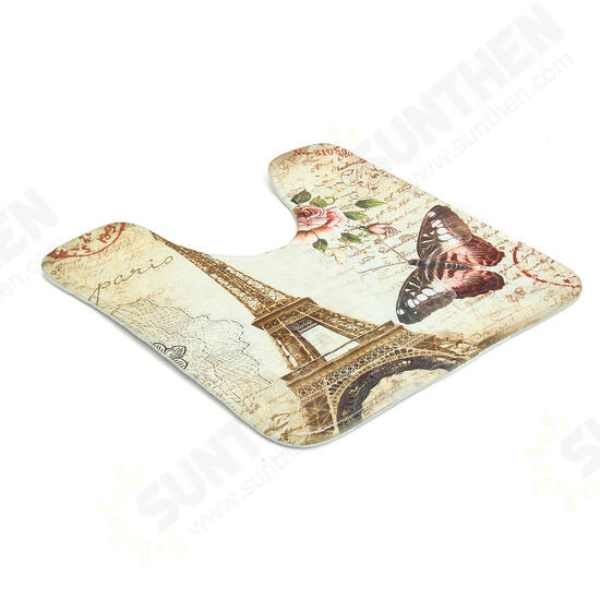 3Pcs/Set Eiffel Tower Flannel Floor Pedestal Rug Lid Toilet Cover Bath Carpet Mat 3Pcs/Set Eiffel Tower Flannel Floor Pedestal Rug Lid Toilet Cover Bath Carpet Mat