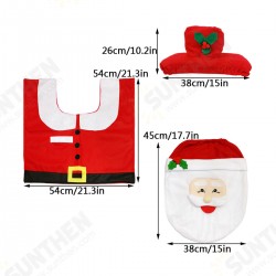 3pcs Christmas Xmas Decoration Santa Toilet Seat Cover + Rug Bathroom Mat Set Floor Mat 3pcs Christmas Xmas Decoration Santa Toilet Seat Cover + Rug Bathroom Mat Set Floor Mat
