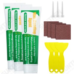 3pcs Wall Mending Agent Drywall Patch Repair Kit with Scraper Sandpaper 3pcs Wall Mending Agent Drywall Patch Repair Kit with Scraper Sandpaper