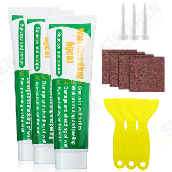 3pcs Wall Mending Agent Drywall Patch Repair Kit with Scraper Sandpaper