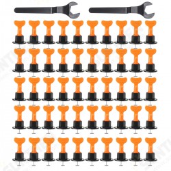 40/50/100Pcs Tile Leveling System Floor Kit Alignment Clip Reusable Spacers Locator W/ Wrench 40/50/100Pcs Tile Leveling System Floor Kit Alignment Clip Reusable Spacers Locator W/ Wrench
