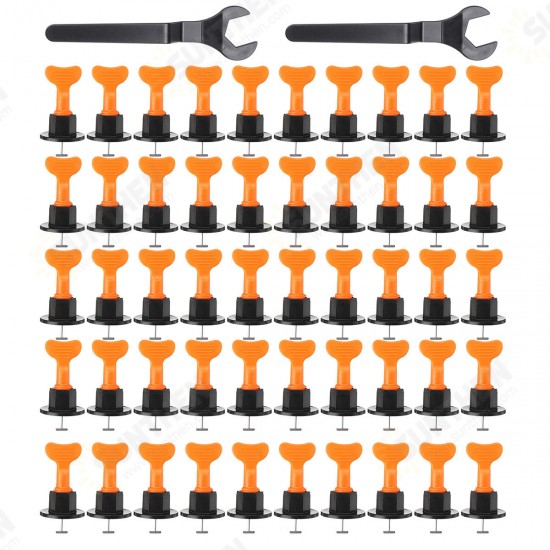 40/50/100Pcs Tile Leveling System Floor Kit Alignment Clip Reusable Spacers Locator W/ Wrench 40/50/100Pcs Tile Leveling System Floor Kit Alignment Clip Reusable Spacers Locator W/ Wrench