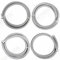 5FT AN4 AN6 AN8 AN10 Fuel Hose Oil Gas Line Pipe Stainless Steel Braided Silver 5FT AN4 AN6 AN8 AN10 Fuel Hose Oil Gas Line Pipe Stainless Steel Braided Silver