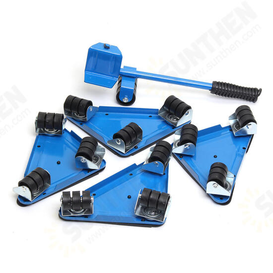 5PCS Furniture Lifter Moves Triple Wheels Mover Sliders Tools Kit Furniture Moving System