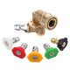 5Pcs 2.0 GPM High Pressure Washer Spray Nozzle Tips with Connector 1/4 Inch Quick-connect 4500PSI 90° Rotary Connector 5Pcs 2.0 GPM High Pressure Washer Spray Nozzle Tips with Connector 1/4 Inch Quick-connect 4500PSI 90° Rotary Connector