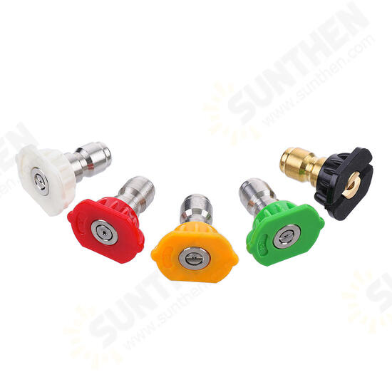 5Pcs 2.0 GPM High Pressure Washer Spray Nozzle Tips with Connector 1/4 Inch Quick-connect 4500PSI 90° Rotary Connector 5Pcs 2.0 GPM High Pressure Washer Spray Nozzle Tips with Connector 1/4 Inch Quick-connect 4500PSI 90° Rotary Connector