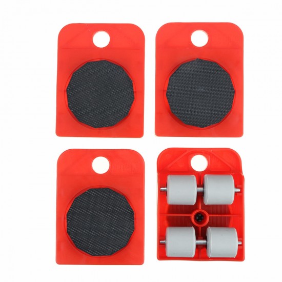 5Pcs Red Furniture Mover Heavy Duty Lifter Mover Transport Set Furniture Roller Tool