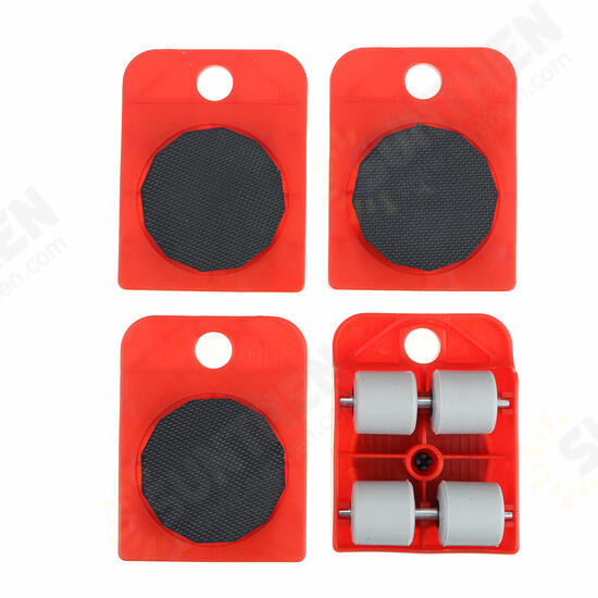 5Pcs Red Furniture Mover Heavy Duty Lifter Mover Transport Set Furniture Roller Tool