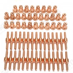 60pcs Consumables Extended Long Tip Electrodes and Nozzles for PT31 LG40 40A Air Plasma Cutter