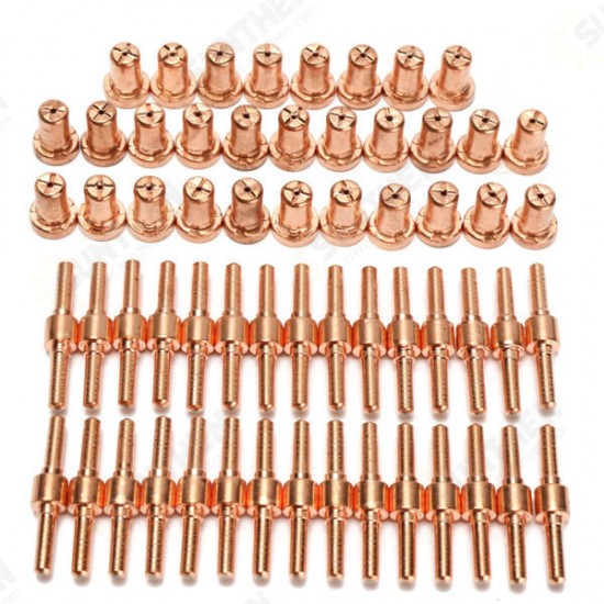60pcs Consumables Extended Long Tip Electrodes and Nozzles for PT31 LG40 40A Air Plasma Cutter 60pcs Consumables Extended Long Tip Electrodes and Nozzles for PT31 LG40 40A Air Plasma Cutter
