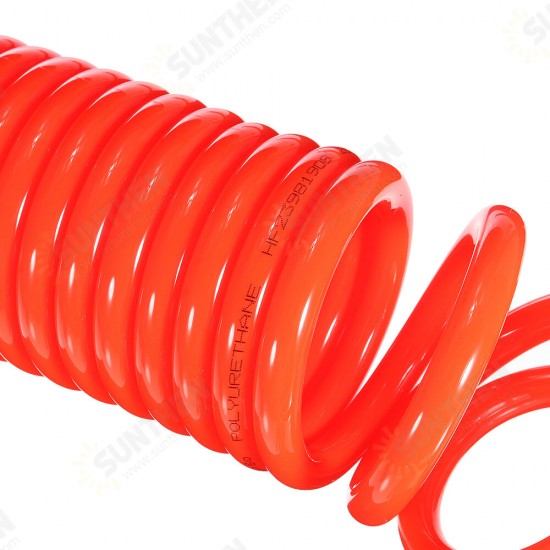 6.5mm Inner Diameter PU Spriral Air Hose 6-15 Meters Long with Bend Restrictor 1/4 Inch Quick Coupler and Plug 6.5mm Inner Diameter PU Spriral Air Hose 6-15 Meters Long with Bend Restrictor 1/4 Inch Quick Coupler and Plug