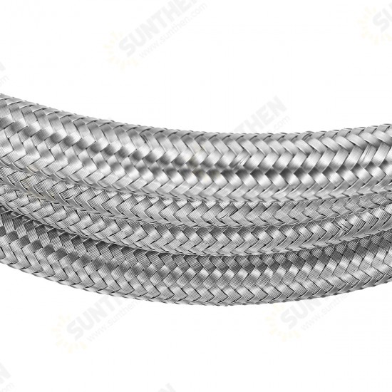 8FT AN4 AN6 AN8 AN10 Fuel Hose Oil Gas Line Pipe Stainless Steel Braided Silver