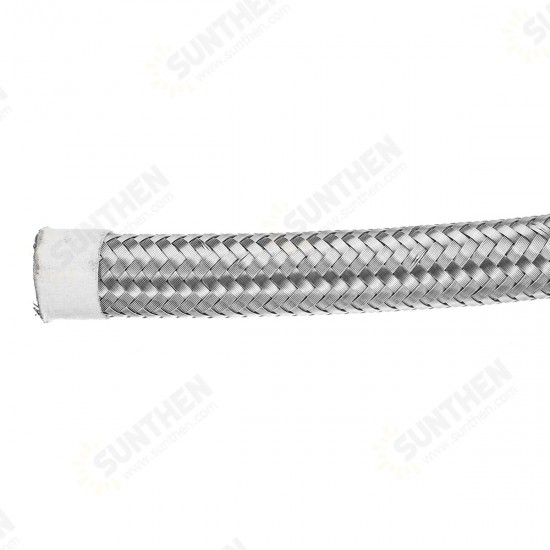 8FT AN4 AN6 AN8 AN10 Fuel Hose Oil Gas Line Pipe Stainless Steel Braided Silver