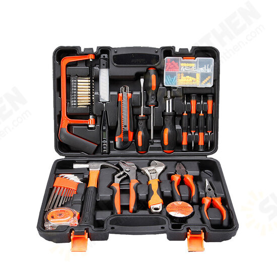 9/25/82/100 Pcs Household Repair Tool Kit Set Hammer Ruler Hand Tool Kit With Plastic Toolbox