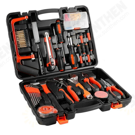 9/25/82/100 Pcs Household Repair Tool Kit Set Hammer Ruler Hand Tool Kit With Plastic Toolbox