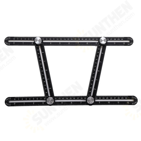 ABS Plastic Multifunctional Folding Ruler Movable Four-fold Ruler Template Tool Construction Angle Measure Tools ABS Plastic Multifunctional Folding Ruler Movable Four-fold Ruler Template Tool Construction Angle Measure Tools
