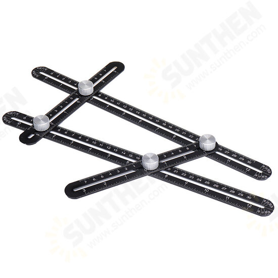 ABS Plastic Multifunctional Folding Ruler Movable Four-fold Ruler Template Tool Construction Angle Measure Tools ABS Plastic Multifunctional Folding Ruler Movable Four-fold Ruler Template Tool Construction Angle Measure Tools