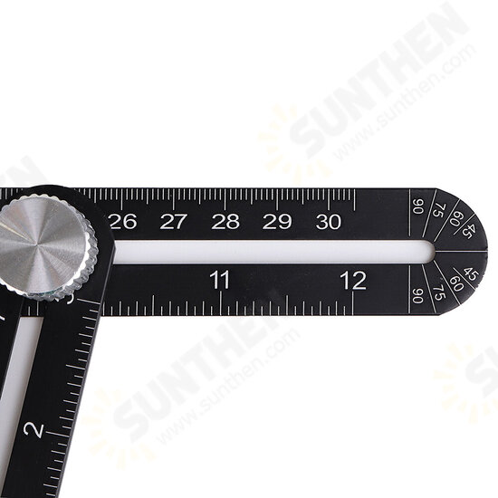 ABS Plastic Multifunctional Folding Ruler Movable Four-fold Ruler Template Tool Construction Angle Measure Tools