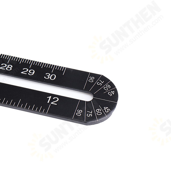 ABS Plastic Multifunctional Folding Ruler Movable Four-fold Ruler Template Tool Construction Angle Measure Tools