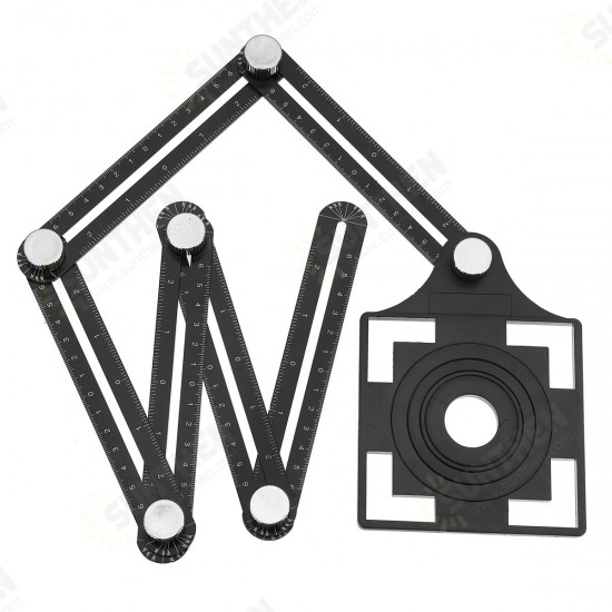 Adjustable 6 Fold Tool Angle Ruler Ceramic Tile Hole Locator Set 25/40/45/55/75mm Drill Guide Openings Locator Sets Adjustable 6 Fold Tool Angle Ruler Ceramic Tile Hole Locator Set 25/40/45/55/75mm Drill Guide Openings Locator Sets