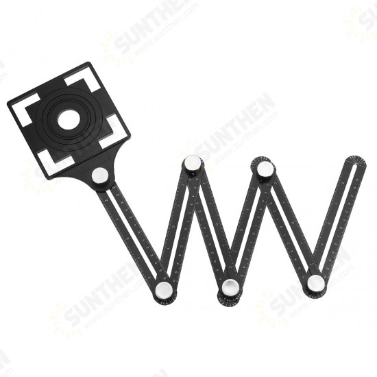 Adjustable 6 Fold Tool Angle Ruler Ceramic Tile Hole Locator Set 25/40/45/55/75mm Drill Guide Openings Locator Sets Adjustable 6 Fold Tool Angle Ruler Ceramic Tile Hole Locator Set 25/40/45/55/75mm Drill Guide Openings Locator Sets