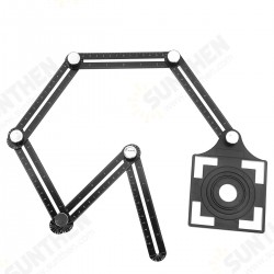 Adjustable 6 Fold Tool Angle Ruler Ceramic Tile Hole Locator Set 25/40/45/55/75mm Drill Guide Openings Locator Sets