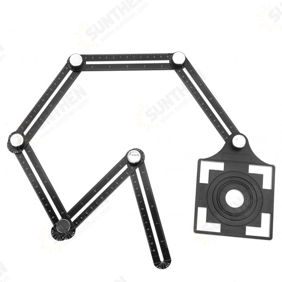 Adjustable 6 Fold Tool Angle Ruler Ceramic Tile Hole Locator Set 25/40/45/55/75mm Drill Guide Openings Locator Sets Adjustable 6 Fold Tool Angle Ruler Ceramic Tile Hole Locator Set 25/40/45/55/75mm Drill Guide Openings Locator Sets