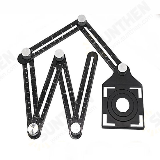 Adjustable Ceramic Tile Hole Locator 6 Folding Multiple Angle Ruler Drill Guide Openings Locator