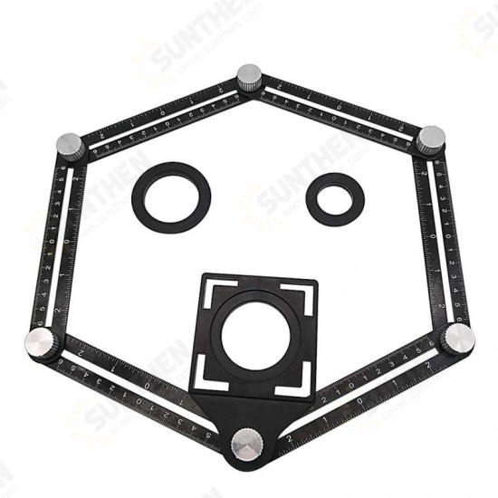Aluminum Alloy Multi Angle Tool Six Folding Universal Ruler Tile Hole Measure Tool Aluminum Alloy Multi Angle Tool Six Folding Universal Ruler Tile Hole Measure Tool