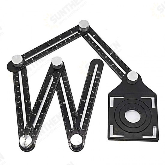 Aluminum Alloy Multi Angle Tool Six Folding Universal Ruler Tile Hole Measure Tool Aluminum Alloy Multi Angle Tool Six Folding Universal Ruler Tile Hole Measure Tool