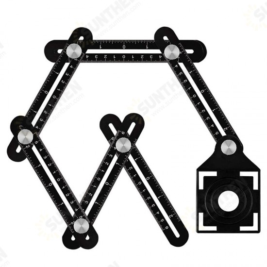 Aluminum Alloy Multi Angle Tool Six Folding Universal Ruler Tile Hole Measure Tool Aluminum Alloy Multi Angle Tool Six Folding Universal Ruler Tile Hole Measure Tool