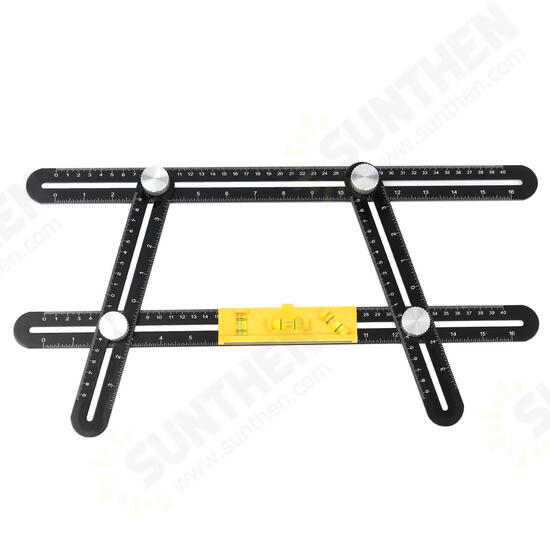 Aluminum Multifunction Four Square Folding Ruler Woodworking Scriber Position Hole Opener Aluminum Multifunction Four Square Folding Ruler Woodworking Scriber Position Hole Opener