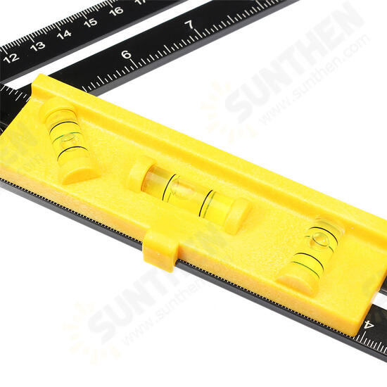 Aluminum Multifunction Four Square Folding Ruler Woodworking Scriber Position Hole Opener Aluminum Multifunction Four Square Folding Ruler Woodworking Scriber Position Hole Opener