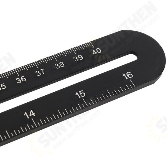 Aluminum Multifunction Four Square Folding Ruler Woodworking Scriber Position Hole Opener Aluminum Multifunction Four Square Folding Ruler Woodworking Scriber Position Hole Opener
