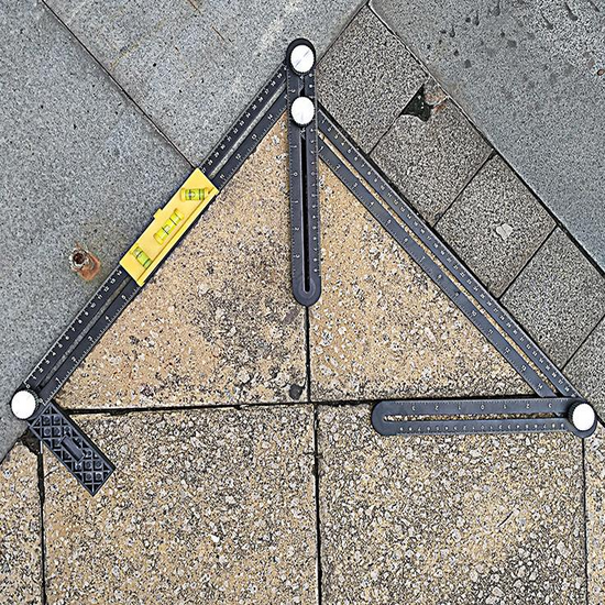 Aluminum Multifunction Four Square Folding Ruler Woodworking Scriber Position Hole Opener Aluminum Multifunction Four Square Folding Ruler Woodworking Scriber Position Hole Opener