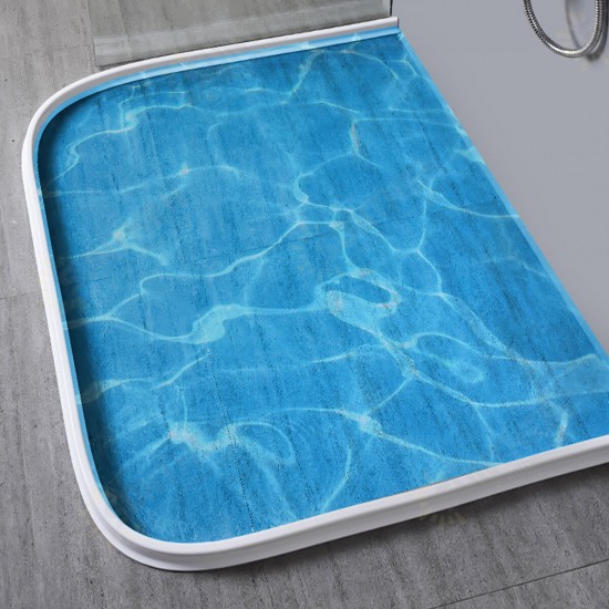 Bathroom Kitchen Foldable Water Stopper Self-adhesive Rubber Dam Shower Barrier White/Transparent Bathroom Kitchen Foldable Water Stopper Self-adhesive Rubber Dam Shower Barrier White/Transparent